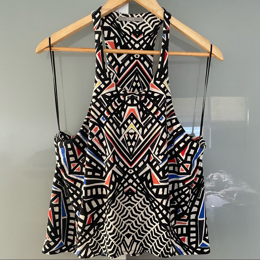 Tart High-neck Geometric Print Top